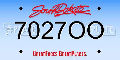 7027OO South Dakota License Plate