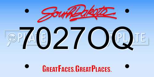 7027OQ South Dakota License Plate