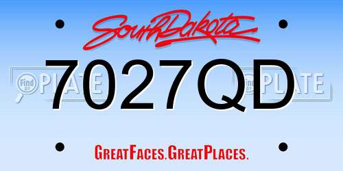 7027QD South Dakota License Plate