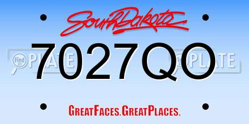 7027QO South Dakota License Plate