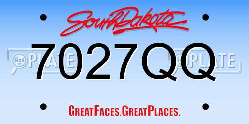7027QQ South Dakota License Plate