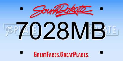 7028MB South Dakota License Plate