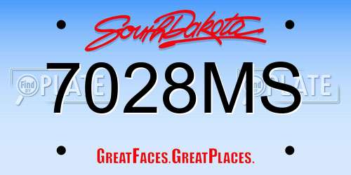7028MS South Dakota License Plate