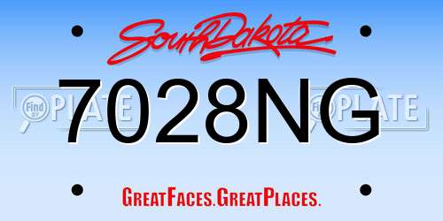 7028NG South Dakota License Plate