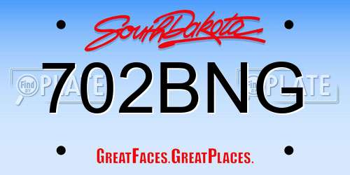 702BNG South Dakota License Plate