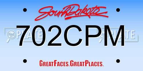 702CPM South Dakota License Plate