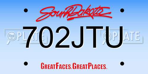 702JTU South Dakota License Plate
