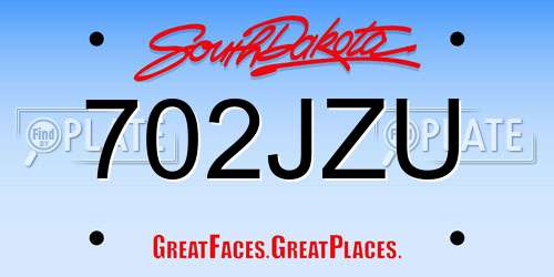 702JZU South Dakota License Plate