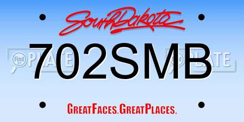 702SMB South Dakota License Plate