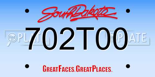702T00 South Dakota License Plate