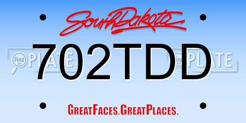 702TDD South Dakota License Plate