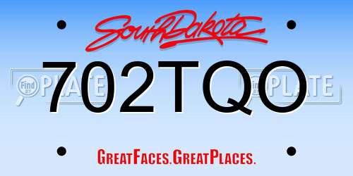 702TQO South Dakota License Plate