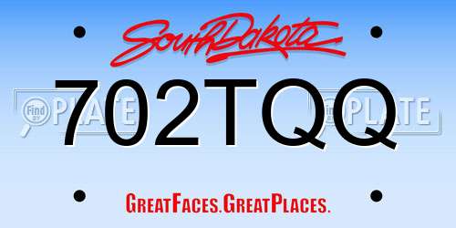 702TQQ South Dakota License Plate