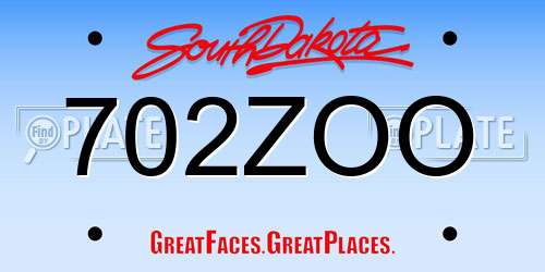 702ZOO South Dakota License Plate