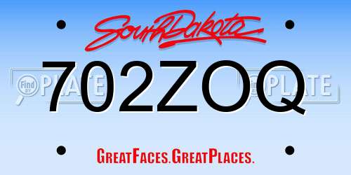 702ZOQ South Dakota License Plate