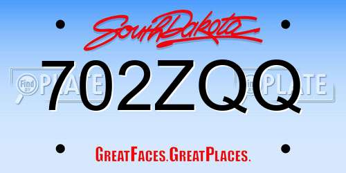 702ZQQ South Dakota License Plate