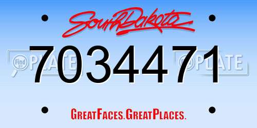 7034471 South Dakota License Plate