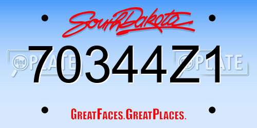 70344Z1 South Dakota License Plate