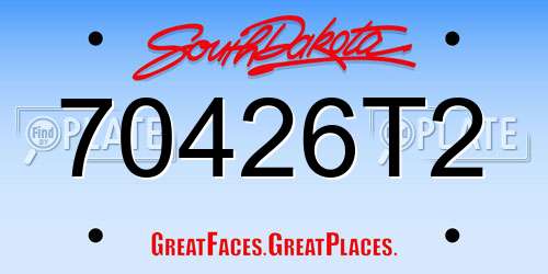 70426T2 South Dakota License Plate