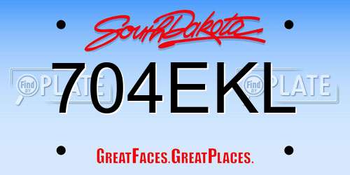 704EKL South Dakota License Plate