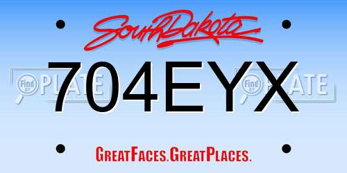 704EYX South Dakota License Plate