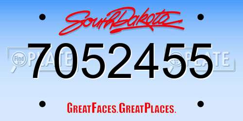 7052455 South Dakota License Plate