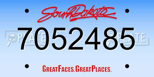 7052485 South Dakota License Plate