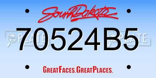 70524B5 South Dakota License Plate