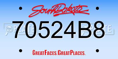 70524B8 South Dakota License Plate