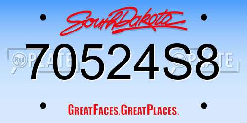 70524S8 South Dakota License Plate