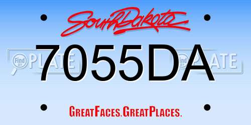 7055DA South Dakota License Plate