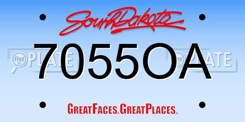 7055OA South Dakota License Plate