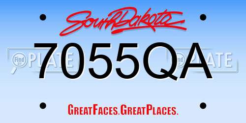 7055QA South Dakota License Plate