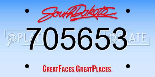 705653 South Dakota License Plate