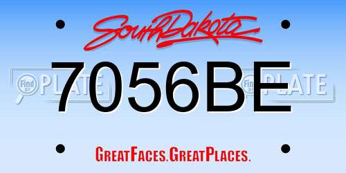 7056BE South Dakota License Plate