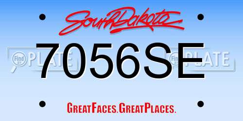 7056SE South Dakota License Plate