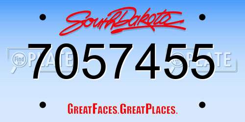 7057455 South Dakota License Plate