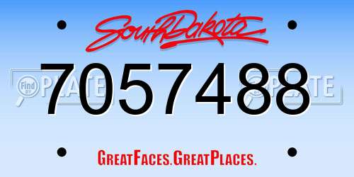 7057488 South Dakota License Plate