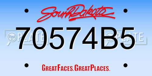 70574B5 South Dakota License Plate