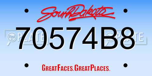 70574B8 South Dakota License Plate