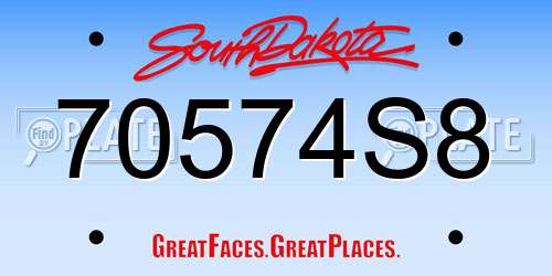 70574S8 South Dakota License Plate