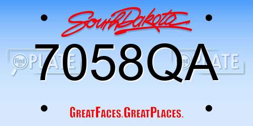 7058QA South Dakota License Plate