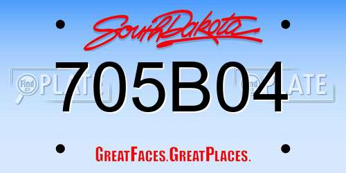 705B04 South Dakota License Plate