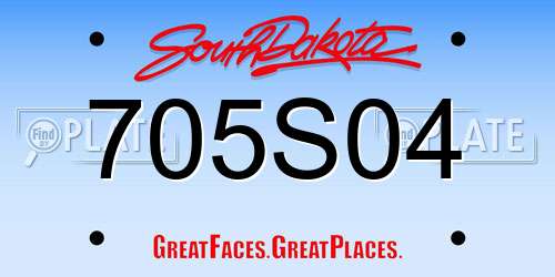 705S04 South Dakota License Plate