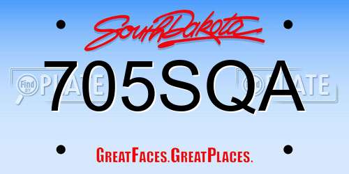 705SQA South Dakota License Plate