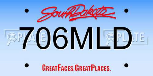 706MLD South Dakota License Plate