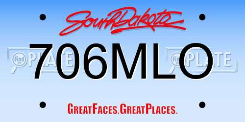 706MLO South Dakota License Plate
