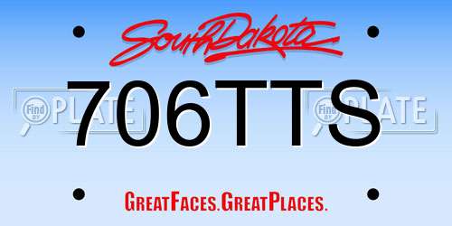 706TTS South Dakota License Plate