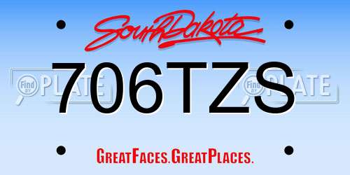 706TZS South Dakota License Plate