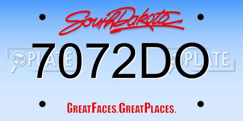 7072DO South Dakota License Plate